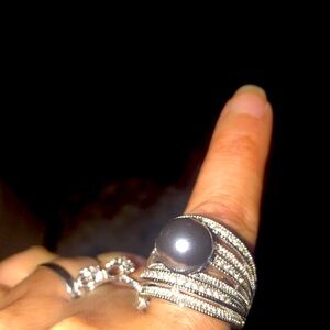 925 sterling silver cultured pearl ring